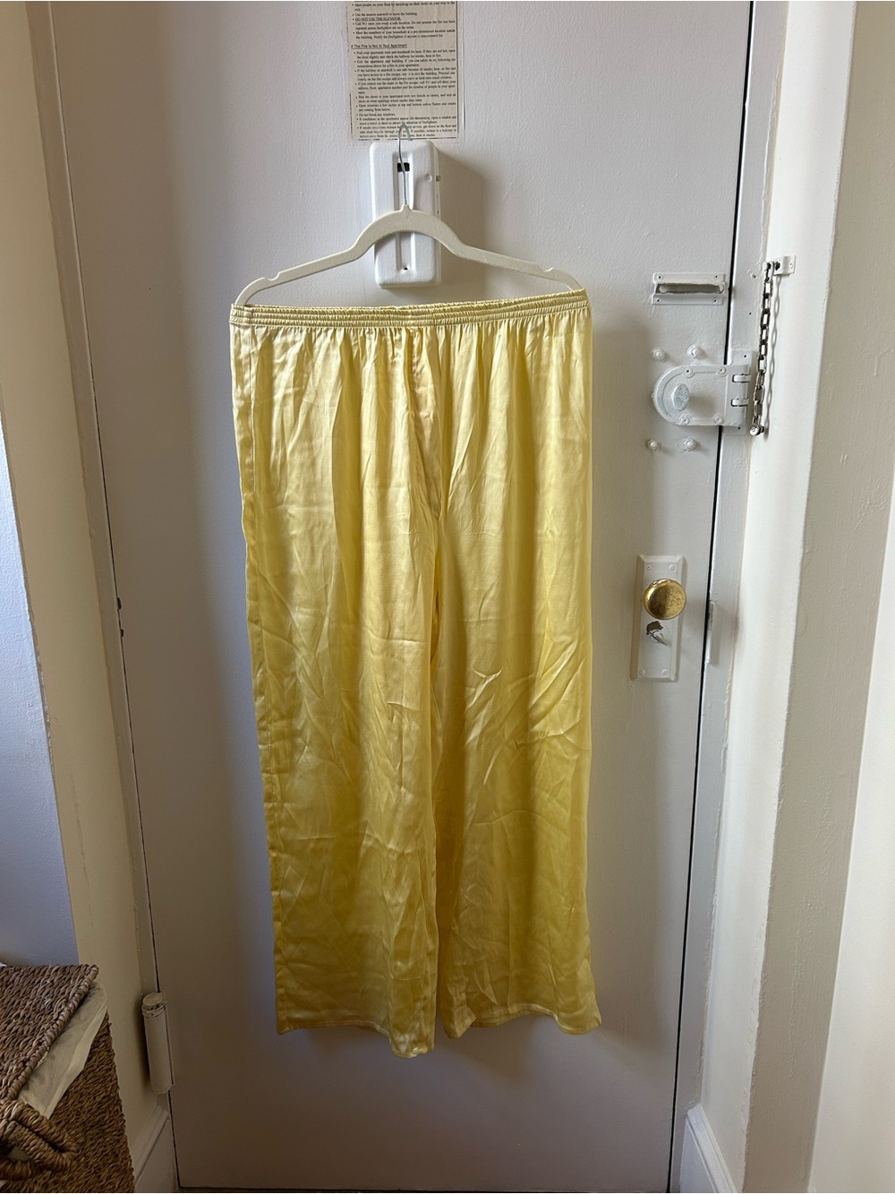 Yellow Silk wide leg pants